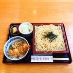 やぶ善 - ■ ランチサービスメニュー C：ざるそば or たぬきそば + ミニえび天丼、1,200円
      ■ 中華麺 変更、50円