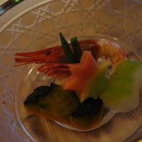 和乃八窓庵 - 冷し鉢・北海縞海老と季節野菜炊合せ