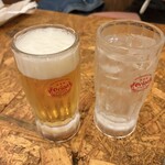 酒のみ屋 魚久 - 生ビール、レモンサワー