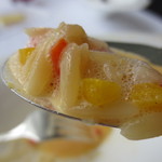 アジュール フォーティーファイブ - 泡の下からはお米の形をしたパスタを使ったリゾットが。