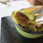 アジュール フォーティーファイブ - 宇治抹茶「さみとう」を活かしながらも、きちんとフレンチのデザート。甘さも程良いものでした。