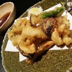 割鮮 吉在門 - 松茸と鱧の天ぷら