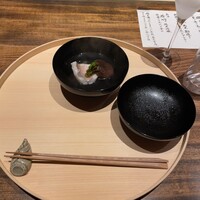温石 - 鯛と庭で取れた山椒？（こちらも料理名が曖昧）