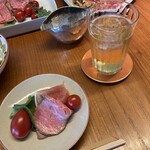 銀閣寺大西 阪急うめだ店 - ジノリのネプチューンシリーズのコースターで柄見えない