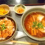 菜の花 - ラーメン&焼肉丼セット   1100円