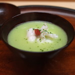 松川 - 「お椀」・・・・・アコウ と 新銀杏のすり流し　(2014/08)