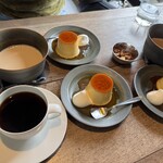 オクシモロン 北浜 - プリン　ホットコーヒー　チャイ