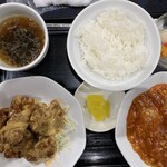 中華食堂 秋 - コンビ定食(鶏カラ、エビチリ)