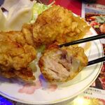 四川厨房 随苑 - 天津麺セット900円（ランチは、鶏唐揚げ３個、炒飯ほか食べ放題）