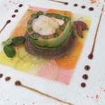 レストラン・ブリーズ・ヴェール - 　Vegetable ”ORIGAMI" and Lobster Pressé
            　野菜の“ORIGAMI”とオマール海老のプレッセ
            
            正方形の根菜が芸術！