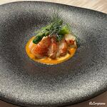 プチレストラン ブーケ・ド・フランス - オマール海老のミキュイとグリーンアスパラのナンチュアソース