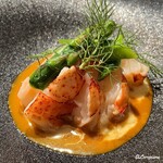 プチレストラン ブーケ・ド・フランス - オマール海老のミキュイとグリーンアスパラのナンチュアソース