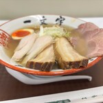 函館麺や 一文字 - 函館塩ラーメン 3種のチャーシュー乗せ