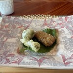 軽井沢リストランテ小林 - こごみのフリットとマグロの香草パン粉