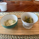 軽井沢リストランテ小林 - そら豆のクリームリゾットとふきのとうのショートパスタ
