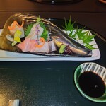 日本料理 吉祥 - 平貝のお刺身、トロ　、ススギ、鰆のお造り