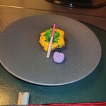 日本料理 吉祥 - 鯛の菜花焼き　西京漬けかな？赤芋の練り物　ほんのり甘く美味しかった。