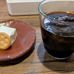 日光くじら食堂 - ミニデザート(ブランマンジェ)とコーヒー