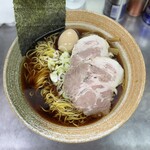 覆麺 智 - 覆麺ラーメン10段　味玉・生たまご