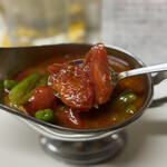 かれーの店 うどん  - すーぷかれー初夏のプレミアム・ご飯大盛り・チーズ・スパイシーひき肉・焼トマト