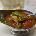 かれーの店 うどん  - すーぷかれー初夏のプレミアム・ご飯大盛り・チーズ・スパイシーひき肉・焼トマト