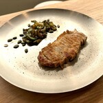 flap my wings - 豚肉のステーキ　ズッキーニとカボチャの種