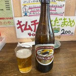 ささのや - 今日の口開けは瓶ビールで。