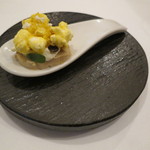 シック プッテートル - フォアグラのテリーヌ、マスカルポーネ・チーズとポップコーン、黒トリュフと共に3