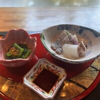 日本料理 京都 華暦 - 前菜　太刀魚、イカ
