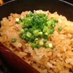 鉄板焼grow - 〆のガーリックライス、出汁スープ付きでひつまぶし的な食べ方も出来る