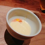 OBRAS - ⚪ポタージュスープ（新玉ねぎ&新じゃがのイチゴの乳酸発酵ソース）