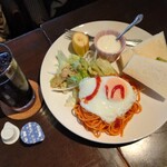 オーシャンカフェ - 知人のモーニングセット サンドイッチ アイスコーヒー