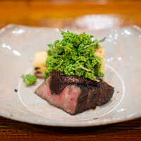 祇園 華舞 - 塚原の筍 低温調理してから火入れした近江牛、 花山椒