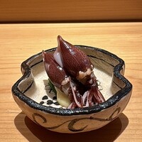 鮨 つぼみ - つまみ：蛍烏賊 辛子味噌 わけぎ
                辛子味噌の塩梅良く美味しい！