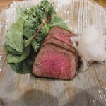 go ニホンシュト - 長萩和牛ステーキ おろしわさびポン酢