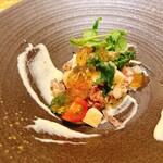 肉専科はふう - dinnerコース
牛肉と筍のタルタル
アイオリソース