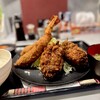 世界一のカキフライと肴 わぶ - カキフライとスーパーエビフライ定食