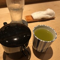 古今 本店 - 蕎麦湯、お茶、水