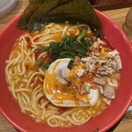 壱角家 - 赤家系ラーメン1,000円