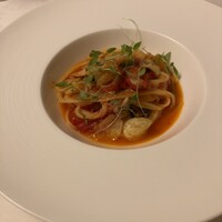 坂の上レストラン - 真鯵 パプリカ 新じゃが シシリアンルージュ リングイネピッコラ