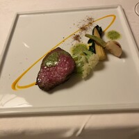 坂の上レストラン - 超熟成牛ランプ肉 オレンジ 人蔘 レモンバター