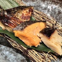 銀座米料亭 八代目儀兵衛 - 鯖、鮭、銀鱈の西京焼き