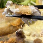 あじフライ食堂かば - あじフライ（いぶりがっこタルタルソース）