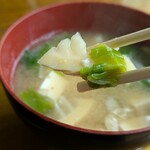 ペンション はなのや - 筍とうるいの味噌汁