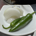 백화양곱창 - 玉ねぎ　これがリンゴのような食感と甘さでびっくり