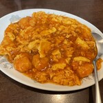 けん蔵 - エビと卵のチリソース炒め