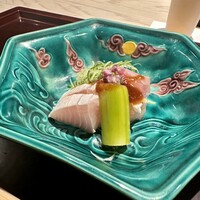 銀座うち山 - カンパチのお刺身 アスパラ