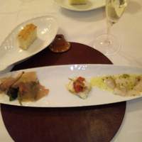 RISTORANTE REGA - 前菜：生ハム　穴子の酒蒸　真鯛のカルパッチョ