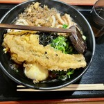 手打ち饂飩にしき - あなご一本揚げぶっかけ　1150円