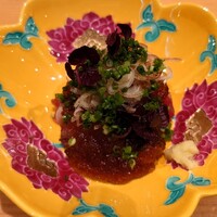 日本料理 丸しま - 先付　　初かつお藁焼き　叩き醤油のジュレがけ﻿ ﻿ 